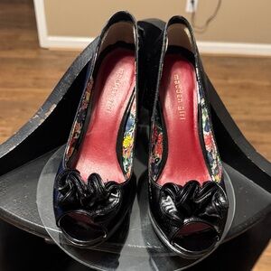 Madden Girl Black Peep-Toe Heels